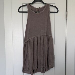 POL Taupe Flowy Tank Top